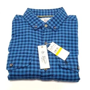 Original Penguin Men's Blue Plaid Casual Shirt Long Sleeves Size Small